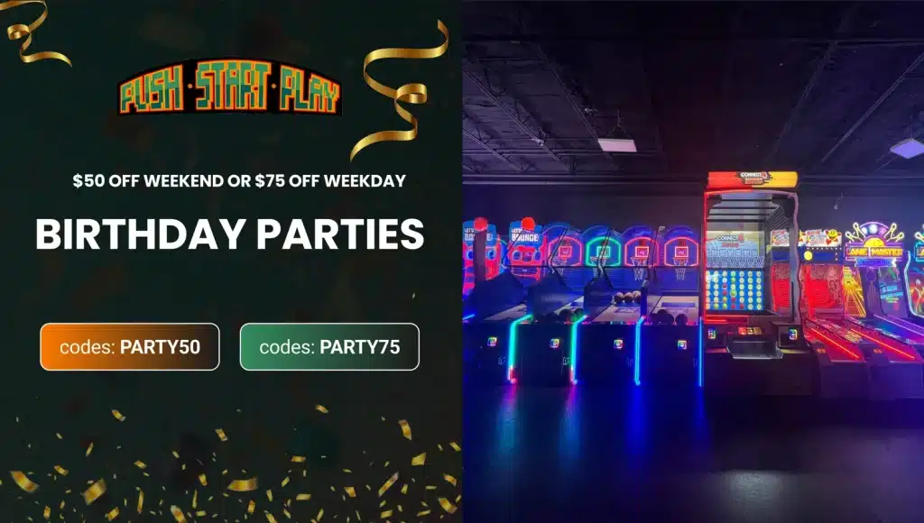 Push Start Play Birthday Parties Promo